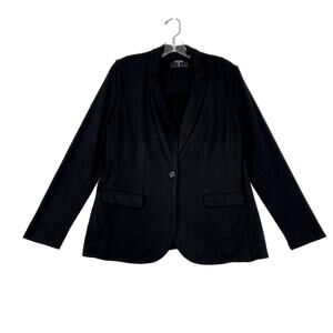 T Tahari Button Cardigan Blazer Jacket Stretch Black Womens Medium